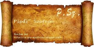 Pipó Szofron névjegykártya